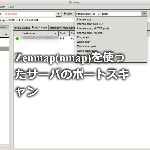 Zenmap(nmap)を使ったサーバのポートスキャン